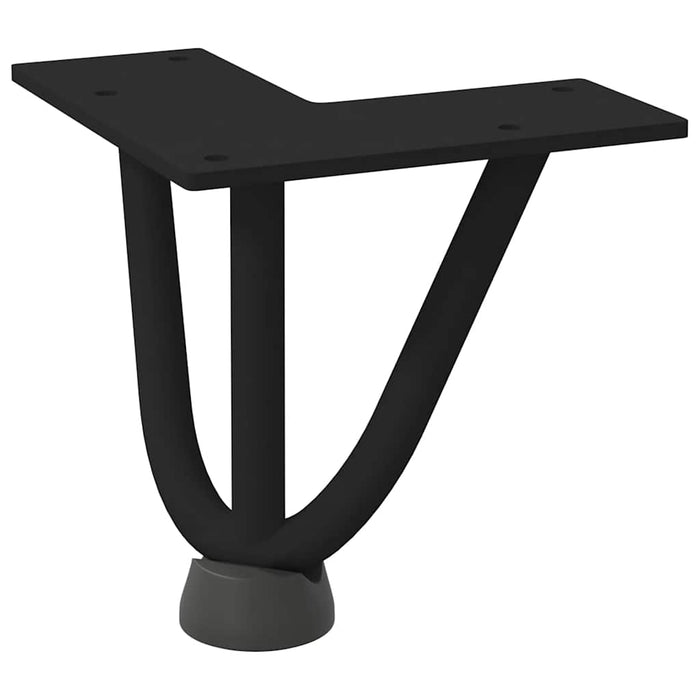 Picioare tip agrafă pentru măsuță de cafea, 4 buc., negru, 10 cm, oțel masiv WALTI