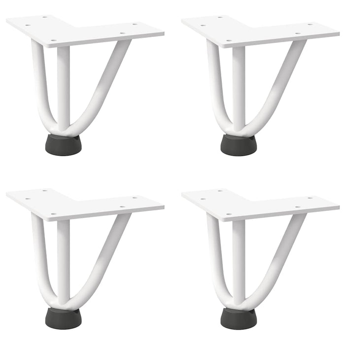 Picioare tip agrafă pentru măsuță de cafea, 4 buc., alb, 10 cm, oțel masiv - WALTI WALTI