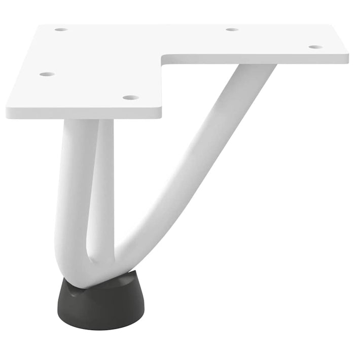 Picioare tip agrafă pentru măsuță de cafea, 4 buc., alb, 10 cm, oțel masiv - WALTI WALTI