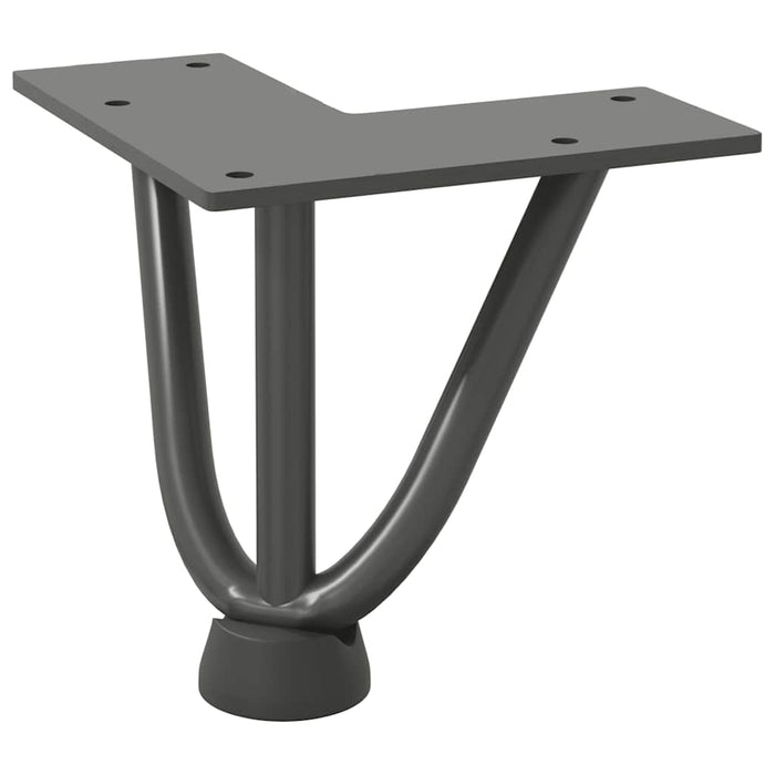 Picioare tip agrafă pentru măsuță de cafea, 4 buc., antracit, 10 cm, oțel masiv - WALTI WALTI