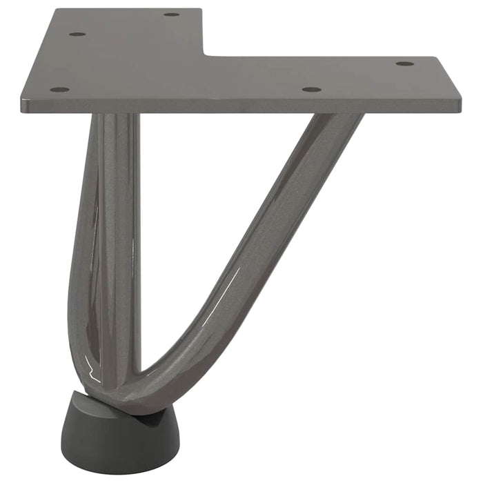 Picioare tip agrafă pentru măsuță de cafea, 4 buc., oțel natural, 10 cm, oțel masiv WALTI