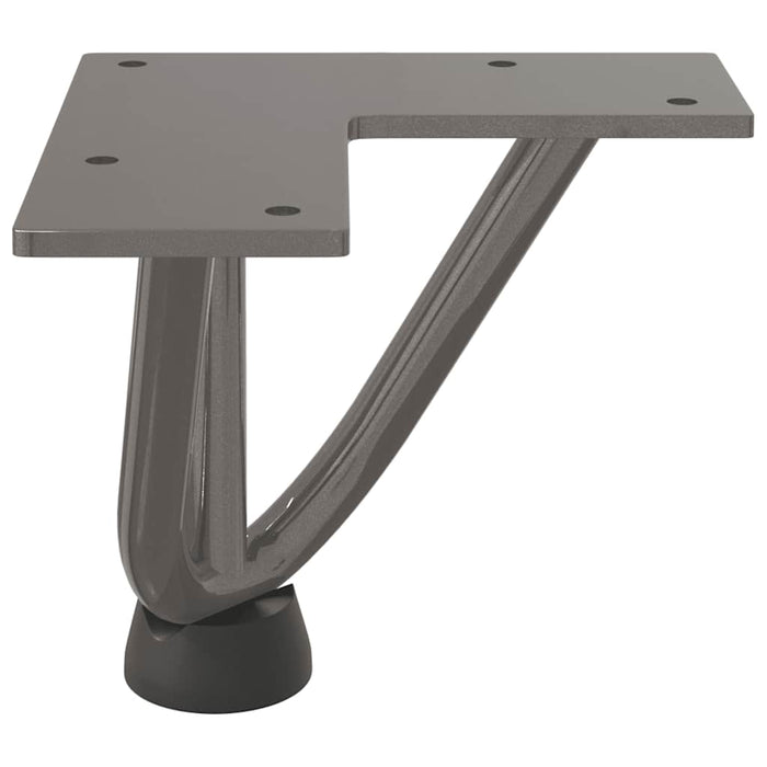 Picioare tip agrafă pentru măsuță de cafea, 4 buc., oțel natural, 10 cm, oțel masiv WALTI