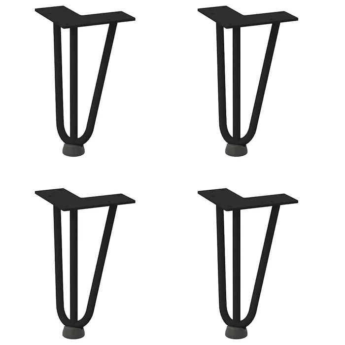 Picioare tip agrafă pentru măsuță de cafea, 4 buc., negru, 20 cm, oțel masiv WALTI