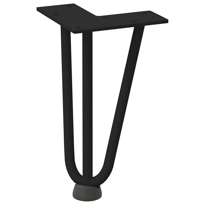 Picioare tip agrafă pentru măsuță de cafea, 4 buc., negru, 20 cm, oțel masiv WALTI