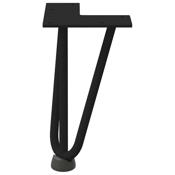 Picioare tip agrafă pentru măsuță de cafea, 4 buc., negru, 20 cm, oțel masiv WALTI