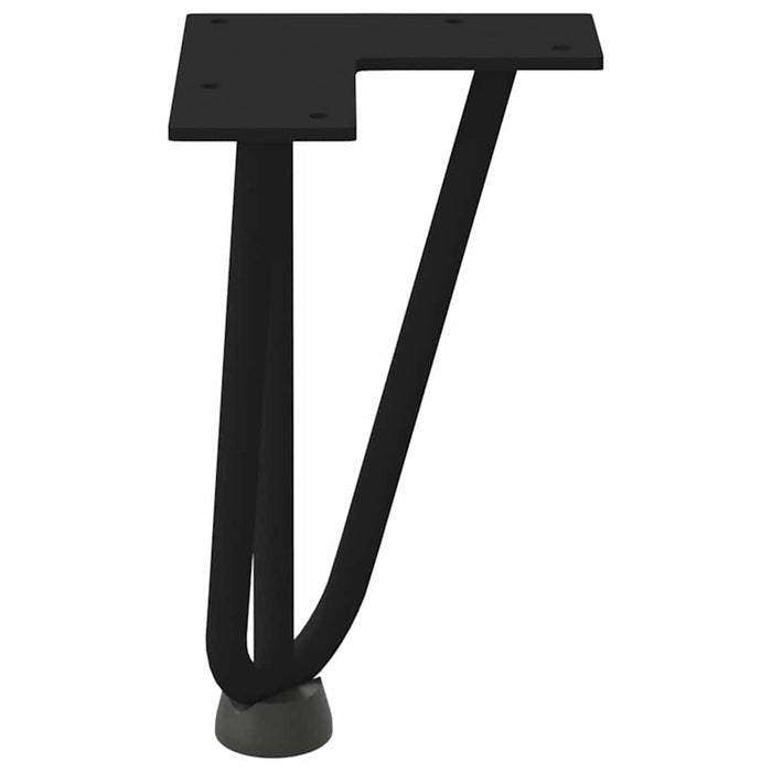 Picioare tip agrafă pentru măsuță de cafea, 4 buc., negru, 20 cm, oțel masiv WALTI