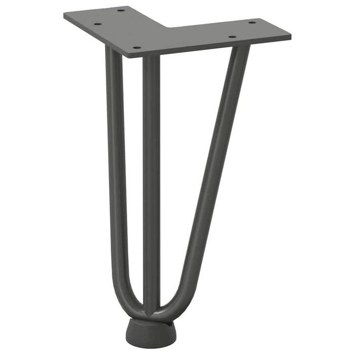 Picioare tip agrafă pentru măsuță de cafea, 4 buc., antracit, 20 cm, oțel masiv - WALTI WALTI
