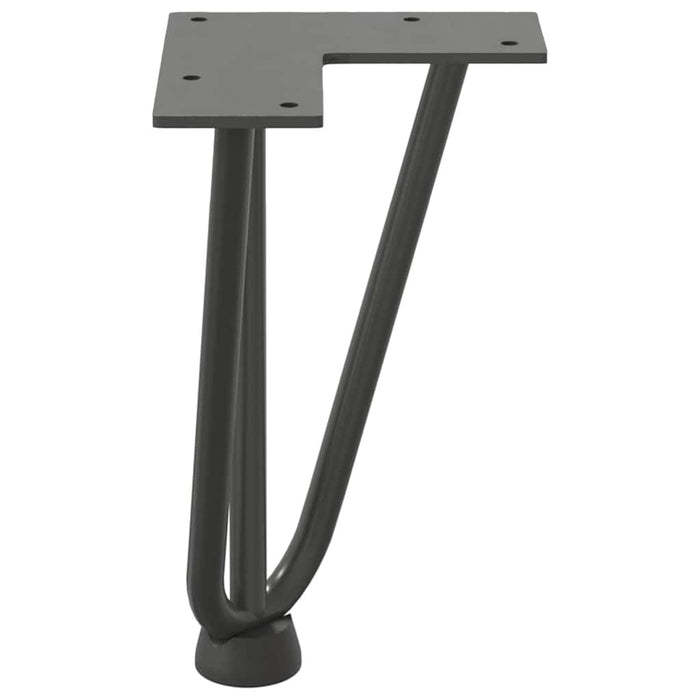 Picioare tip agrafă pentru măsuță de cafea, 4 buc., antracit, 20 cm, oțel masiv - WALTI WALTI