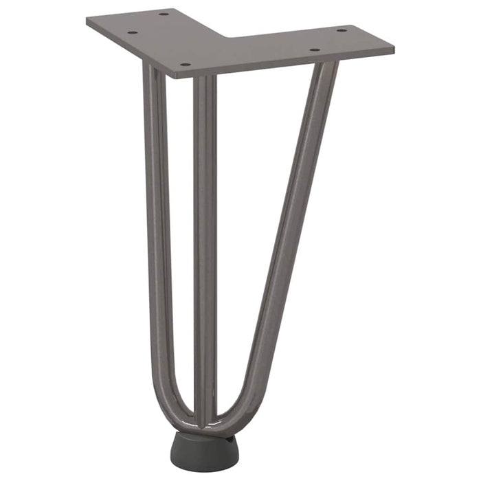 Picioare tip agrafă pentru măsuță de cafea, 4 buc., oțel natural, 20 cm, oțel masiv WALTI