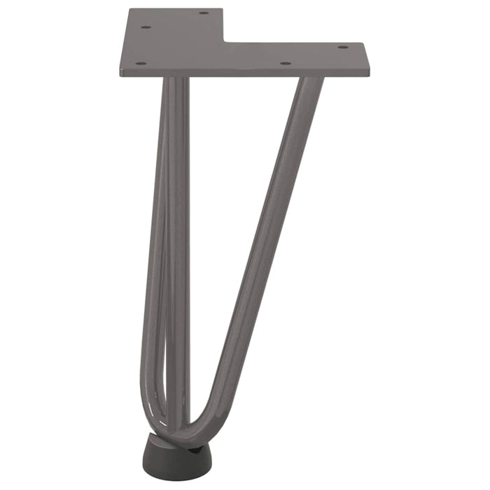 Picioare tip agrafă pentru măsuță de cafea, 4 buc., oțel natural, 20 cm, oțel masiv WALTI