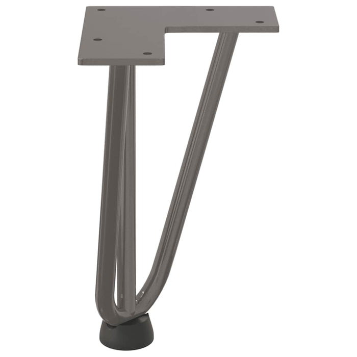 Picioare tip agrafă pentru măsuță de cafea, 4 buc., oțel natural, 20 cm, oțel masiv WALTI
