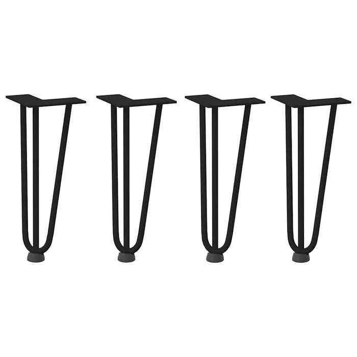 Picioare tip agrafă pentru măsuță de cafea, 4 buc., negru, 30 cm, oțel masiv WALTI