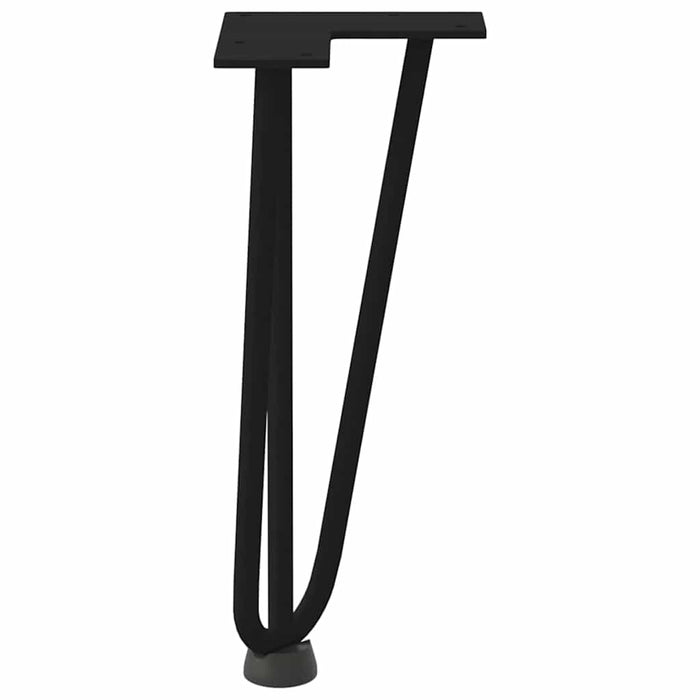 Picioare tip agrafă pentru măsuță de cafea, 4 buc., negru, 30 cm, oțel masiv WALTI