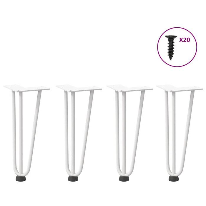 Picioare tip agrafă pentru măsuță de cafea, 4 buc., alb, 30 cm, oțel masiv - WALTI WALTI