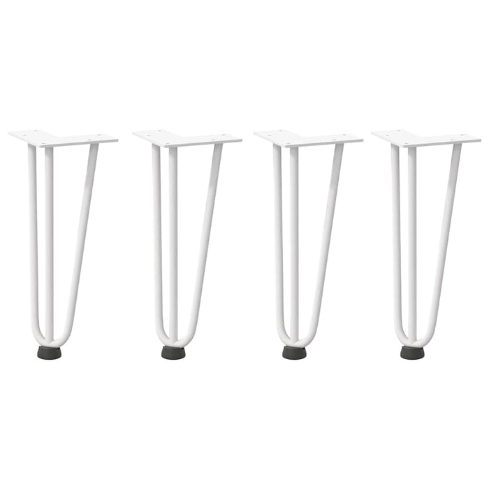 Picioare tip agrafă pentru măsuță de cafea, 4 buc., alb, 30 cm, oțel masiv - WALTI WALTI