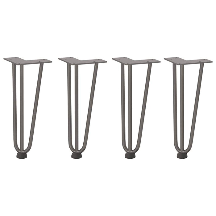 Picioare tip agrafă pentru măsuță de cafea, 4 buc., oțel natural, 30 cm, oțel masiv WALTI