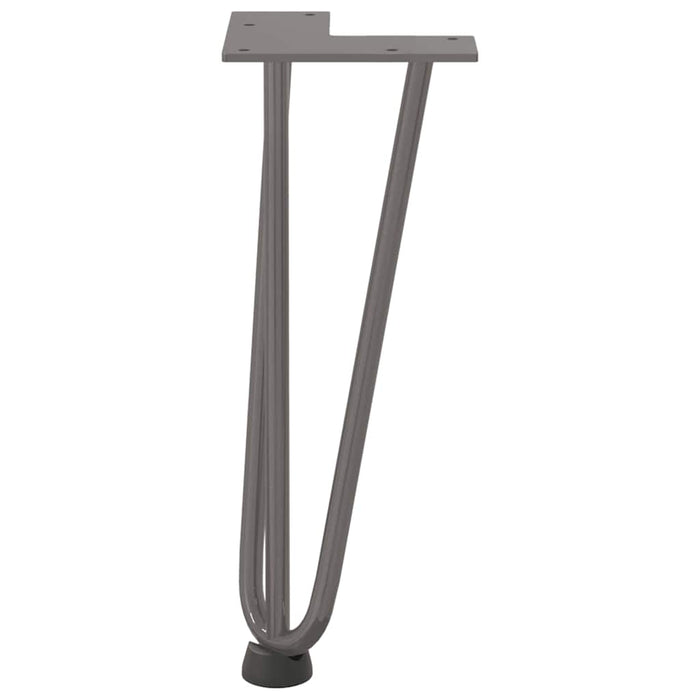 Picioare tip agrafă pentru măsuță de cafea, 4 buc., oțel natural, 30 cm, oțel masiv WALTI