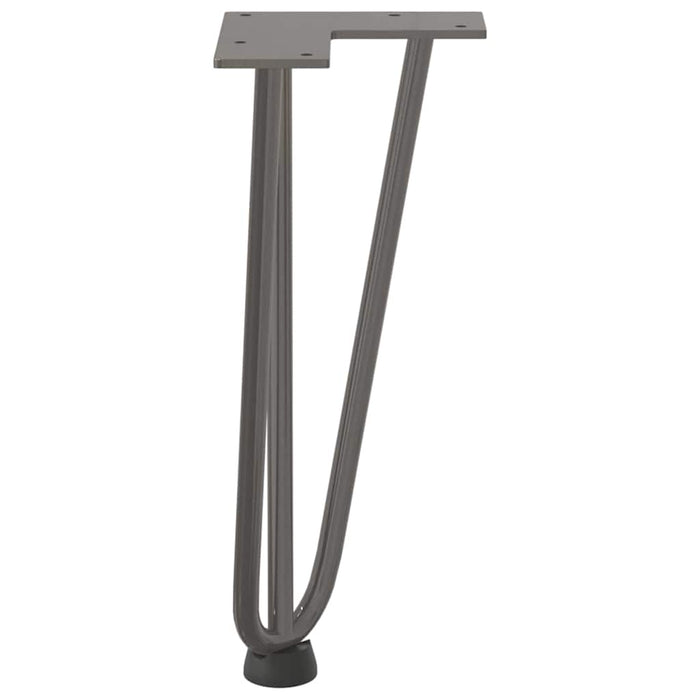 Picioare tip agrafă pentru măsuță de cafea, 4 buc., oțel natural, 30 cm, oțel masiv WALTI