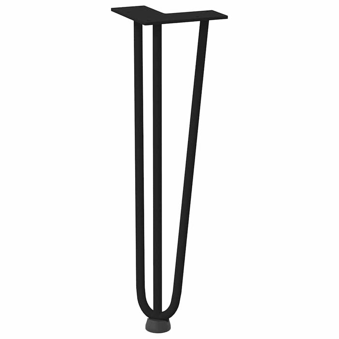Picioare de masă în ac de păr 4 buc Negru 42 cm Oțel masiv - WALTI WALTI