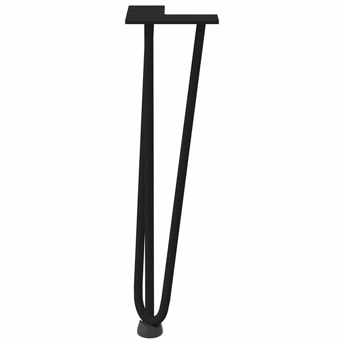 Picioare de masă în ac de păr 4 buc Negru 42 cm Oțel masiv - WALTI WALTI
