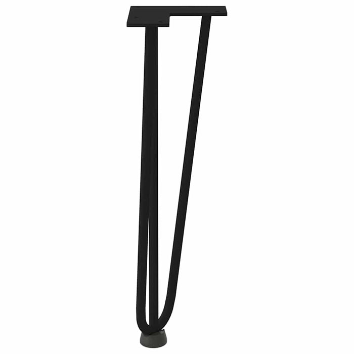 Picioare de masă în ac de păr 4 buc Negru 42 cm Oțel masiv - WALTI WALTI