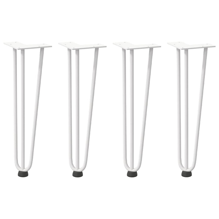 Picioare tip agrafă pentru măsuță de cafea, 4 buc., alb, 42 cm, oțel masiv WALTI