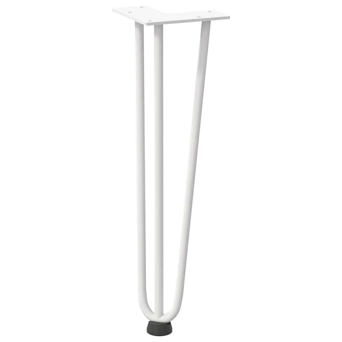Picioare tip agrafă pentru măsuță de cafea, 4 buc., alb, 42 cm, oțel masiv WALTI