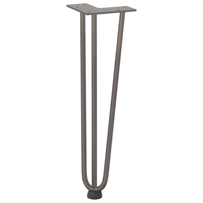 Picioare tip agrafă pentru măsuță de cafea, 4 buc., oțel natural, 42 cm, oțel masiv WALTI