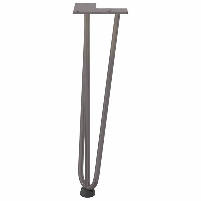 Picioare tip agrafă pentru măsuță de cafea, 4 buc., oțel natural, 42 cm, oțel masiv WALTI