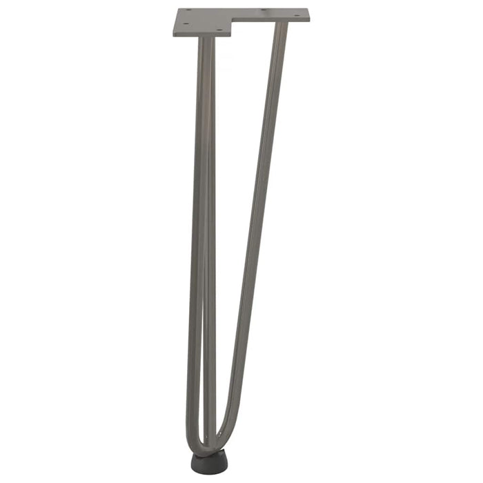 Picioare tip agrafă pentru măsuță de cafea, 4 buc., oțel natural, 42 cm, oțel masiv WALTI