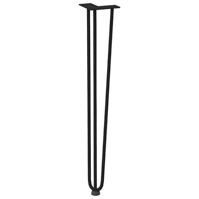 picioare tip ac de păr pentru masă consolă, 4 buc., negru, 72 cm, oțel masiv WALTI