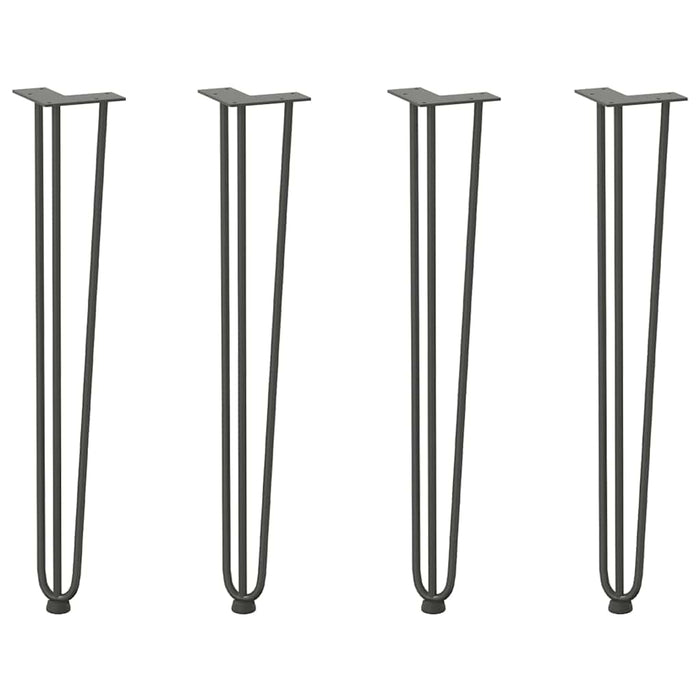 picioare tip ac de păr pentru masă consolă, antracit, 72 cm, oțel masiv, 4 buc. WALTI