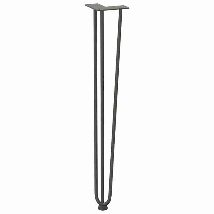 picioare tip ac de păr pentru masă consolă, antracit, 72 cm, oțel masiv, 4 buc. WALTI