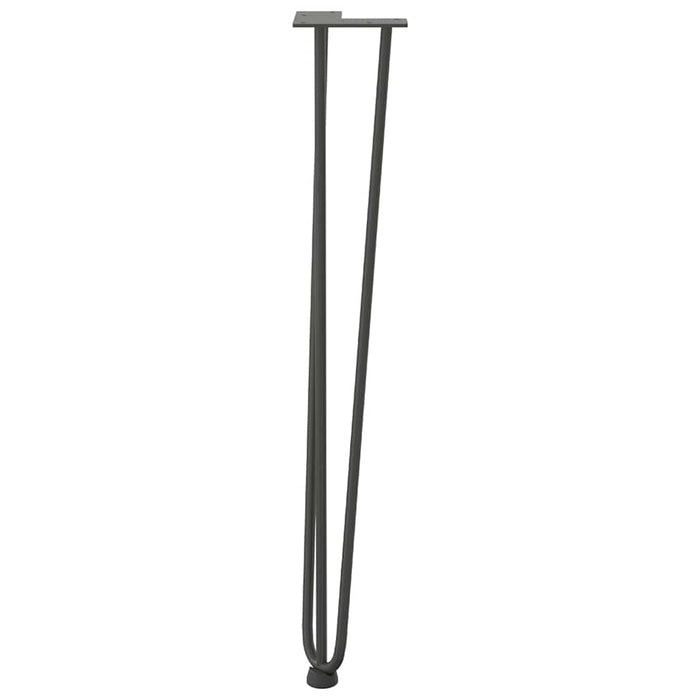 picioare tip ac de păr pentru masă consolă, antracit, 72 cm, oțel masiv, 4 buc. WALTI