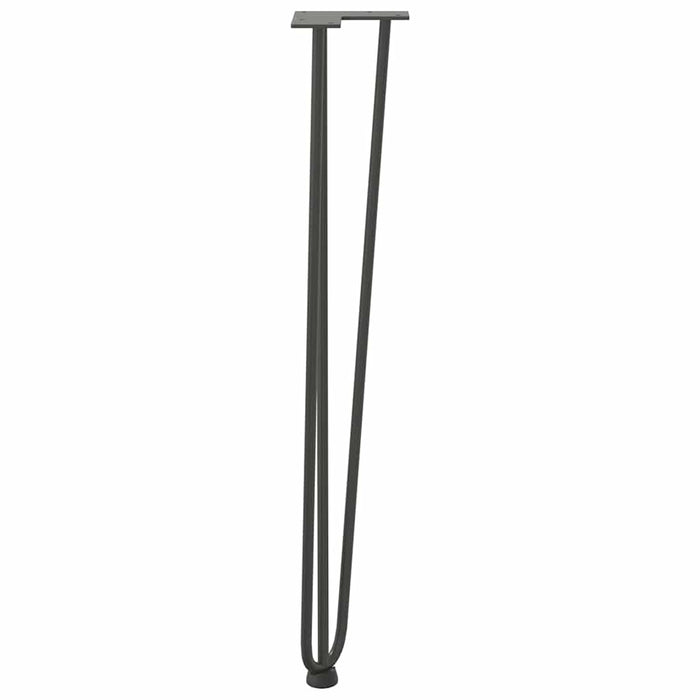 picioare tip ac de păr pentru masă consolă, antracit, 72 cm, oțel masiv, 4 buc. WALTI