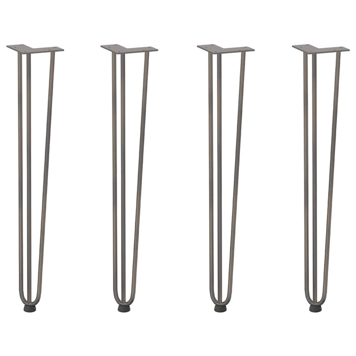 Picioare de masă în ac de păr 4 buc Oțel natural Oțel solid - WALTI WALTI