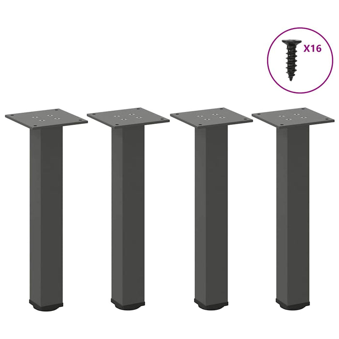 Picioare pentru măsuță de cafea, antracit, 4 buc., 30-32 cm, oțel WALTI