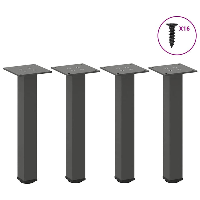 Picioare pentru măsuță de cafea, antracit, 42-44 cm, oțel, 4 buc. WALTI