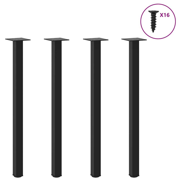 Picioare masă consolă, 4 buc., negru, 72-74 cm, oțel WALTI