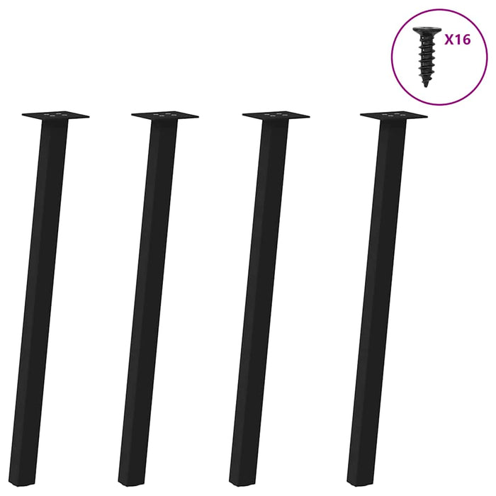Picioare masă consolă, 4 buc., negru, 72 cm, oțel WALTI