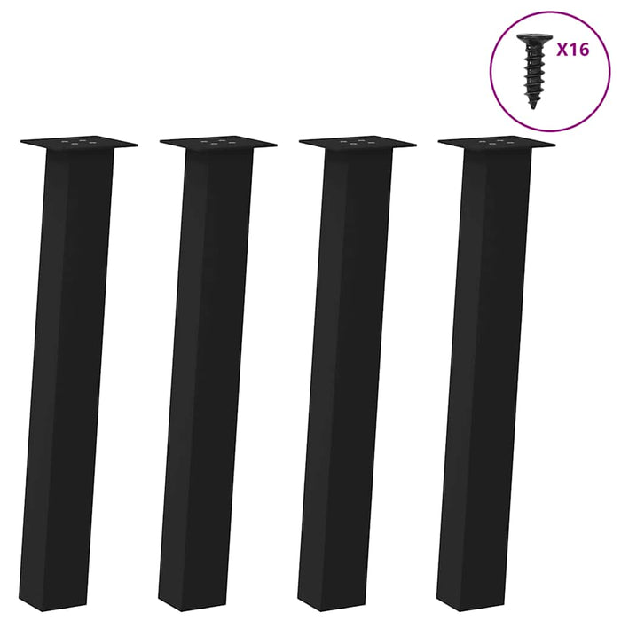 Picioare masă consolă, 4 buc., negru, 72 cm, oțel WALTI