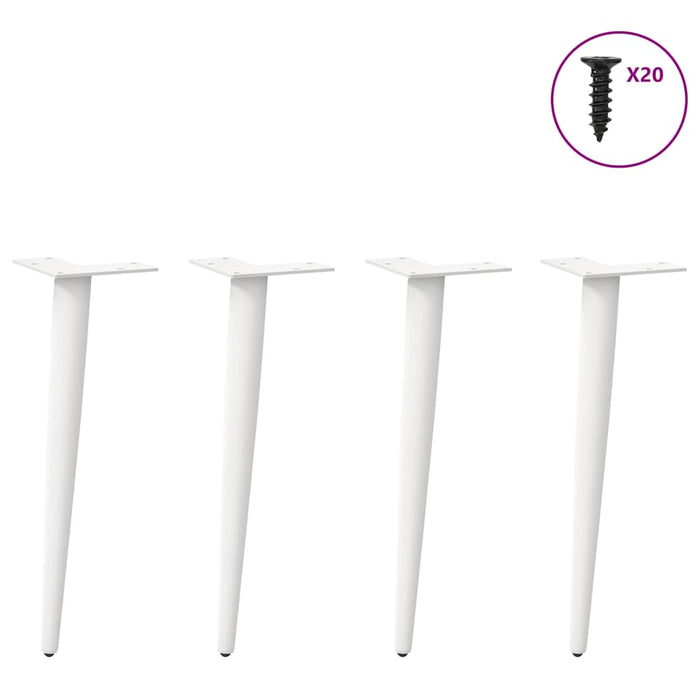 Picioare pentru măsuță de cafea, formă conică, 4 buc., alb, 42-43 cm, oțel - WALTI WALTI