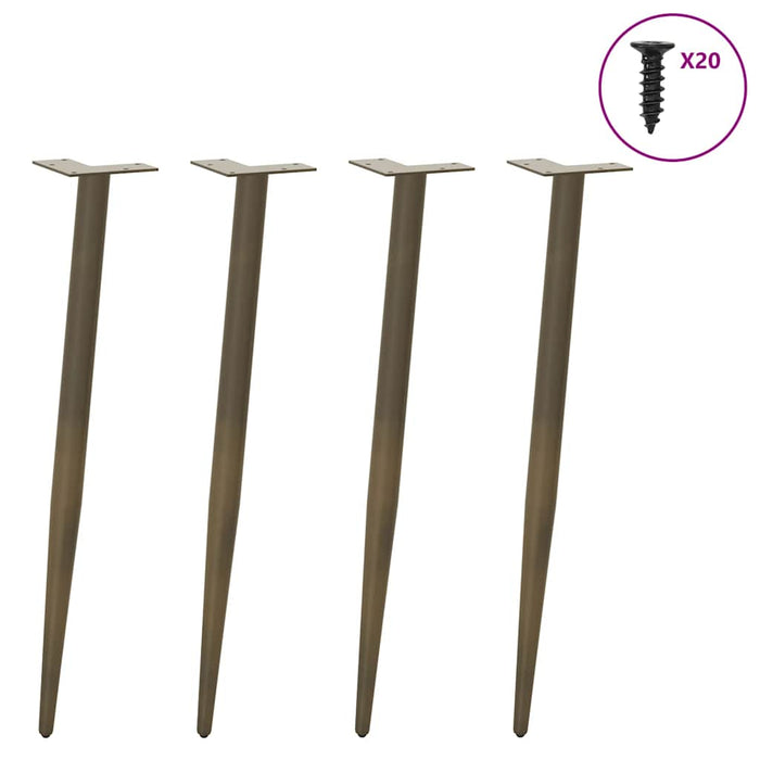 Picioare de masă consolă formă conică, 4 buc., oțel natural, 72-73 cm WALTI