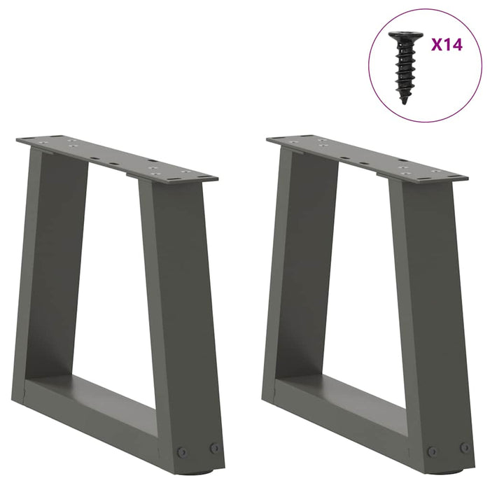 Picioare pentru măsuță de cafea în formă de V, 2 buc., antracit, 40x(30-31,3) cm, oțel WALTI