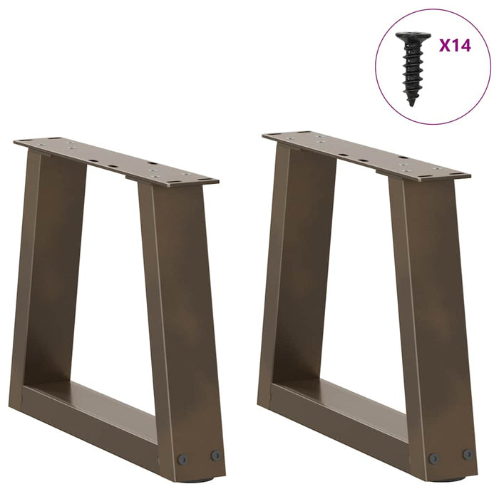 Picioare pentru măsuță de cafea în formă de V, 2 buc., oțel natural, 40x(30-31,3) cm WALTI