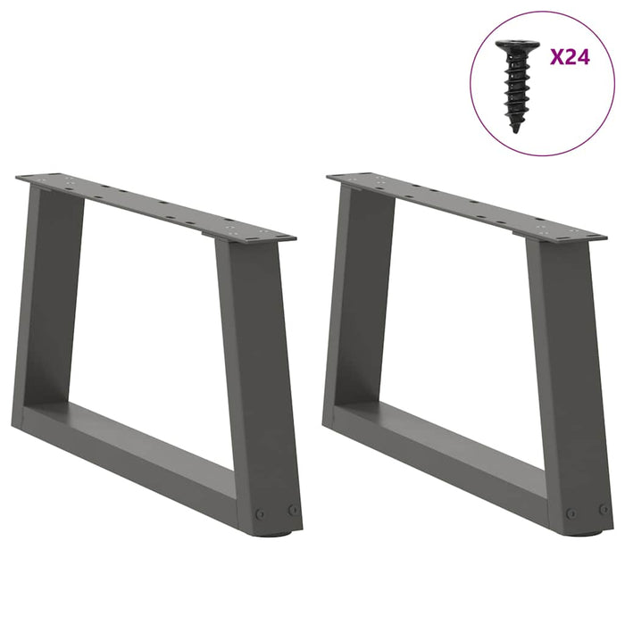 Picioare pentru măsuță de cafea în formă de V, 2 buc., antracit, 60x(30-31,3) cm, oțel WALTI