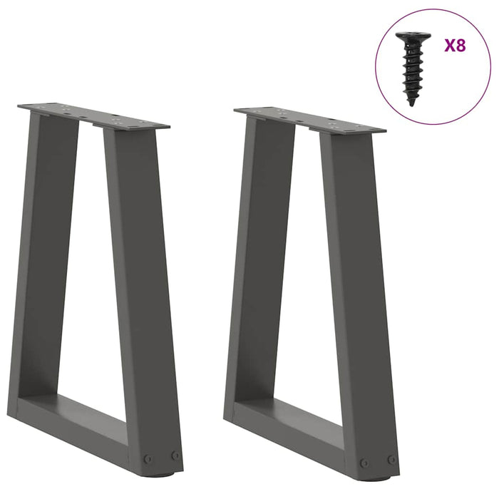 Picioare pentru măsuță de cafea în formă de V, 2 buc., antracit, 28x(42-43,3) cm, oțel WALTI