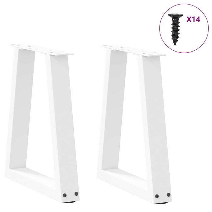 Picioare pentru măsuță de cafea în formă de V, 2 buc., alb, 38x(42-43,3) cm, oțel - WALTI WALTI