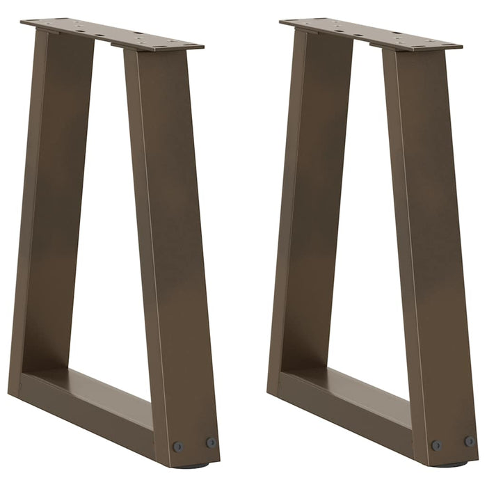 Picioare pentru măsuță de cafea în formă de V, 2 buc., oțel natural, 38x(42-43,3) cm WALTI