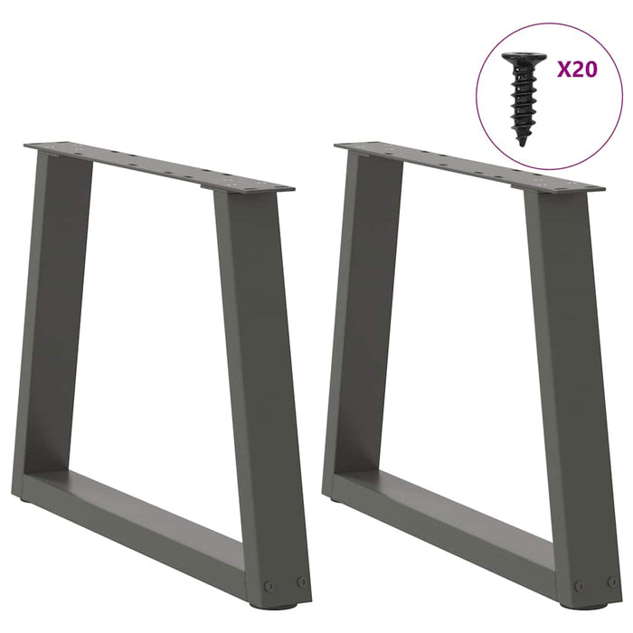 Picioare pentru măsuță de cafea în formă de V, 2 buc., antracit, 50x(42-43,3) cm, oțel WALTI